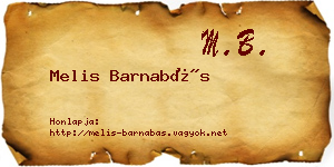 Melis Barnabás névjegykártya