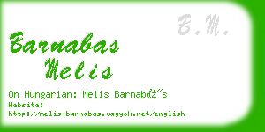 barnabas melis business card